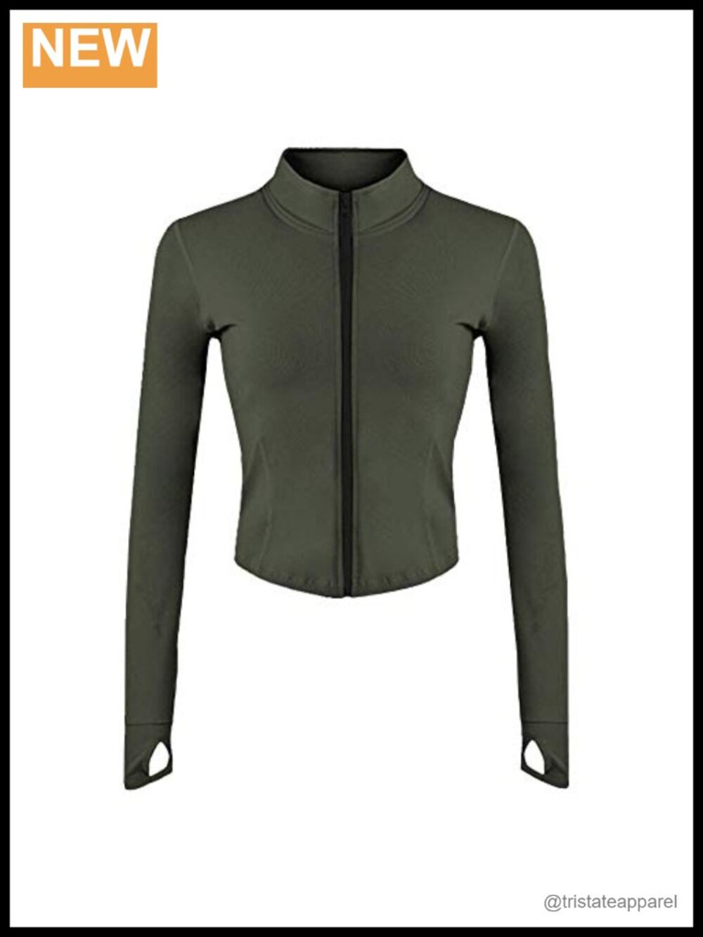 Women's Lightweight Full Zip Running Track Jacket Slim Fit Thumb Holes